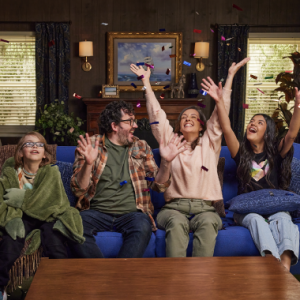 Family celebrating