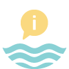 bubble over waves containing letter i