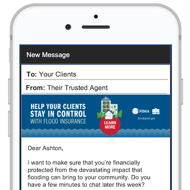 smartphone screenshot of email header and email copy