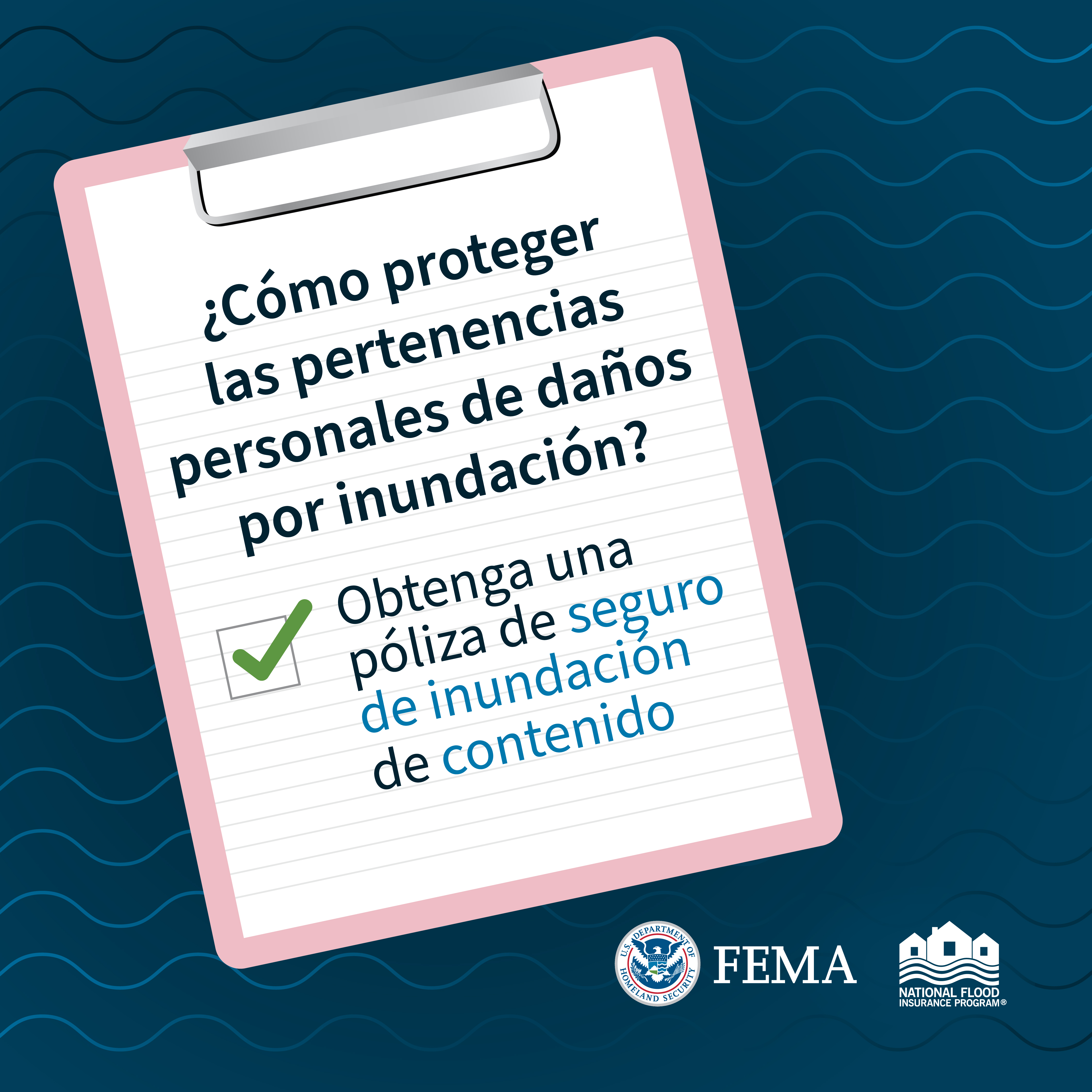 Clipboard checklist: social graphic - protect your belongings (Spanish)