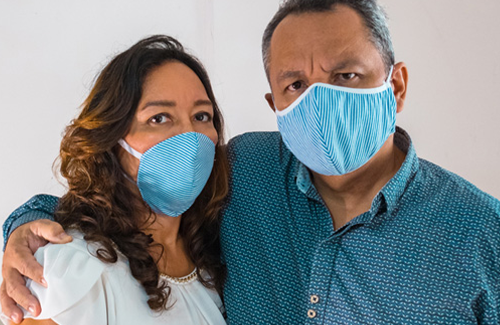 Latin clients with masks