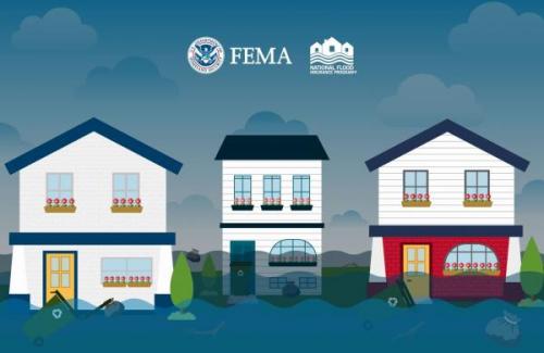 floodwaters and houses