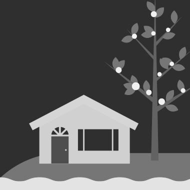 Image depicting a house and tree with rising water