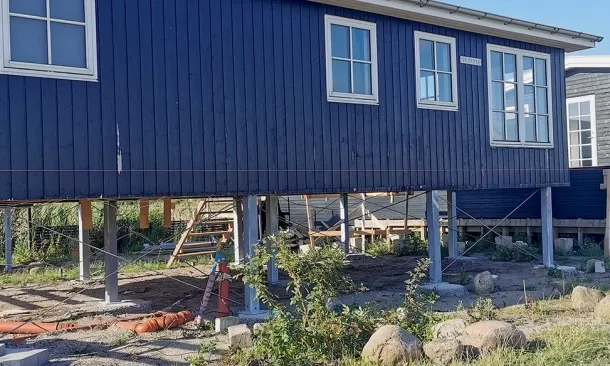 House elevated on pillars