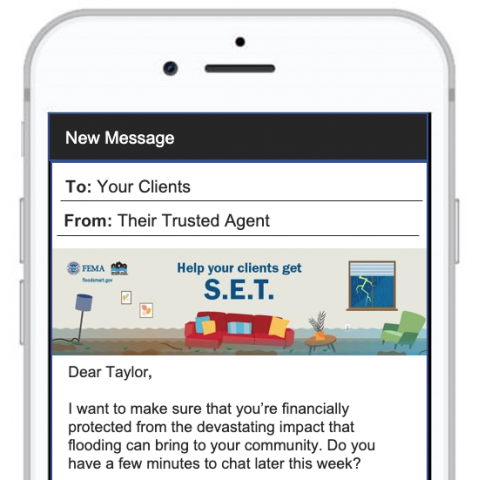 smartphone screenshot of email header and email copy
