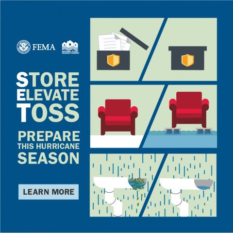 store, elevate, toss