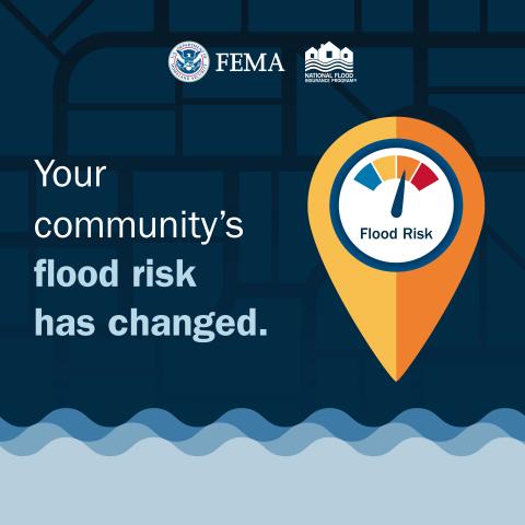 image of map sign in rising waters