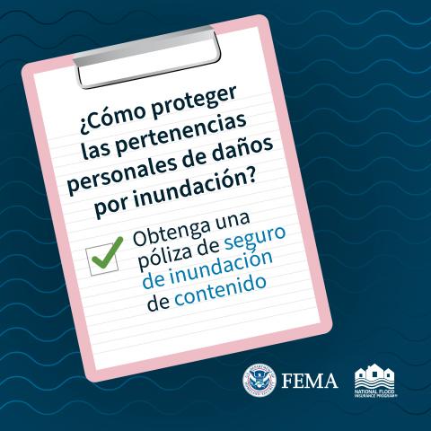 Clipboard checklist: social graphic - protect your belongings (Spanish)