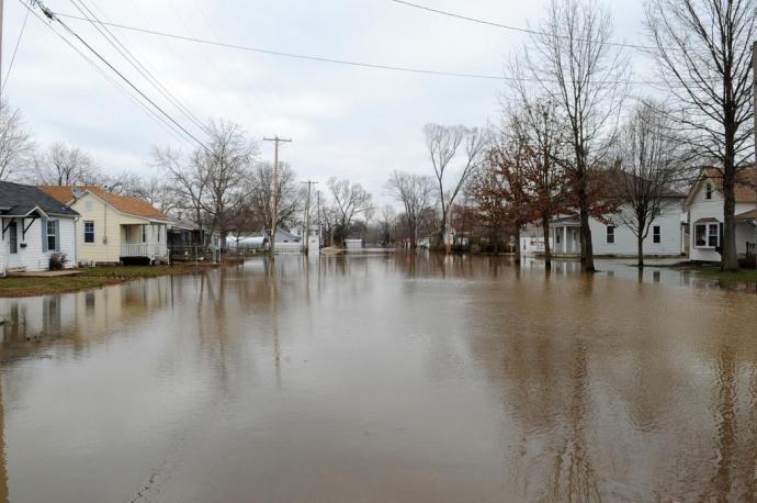 A flooded neighborhood in Missouri
