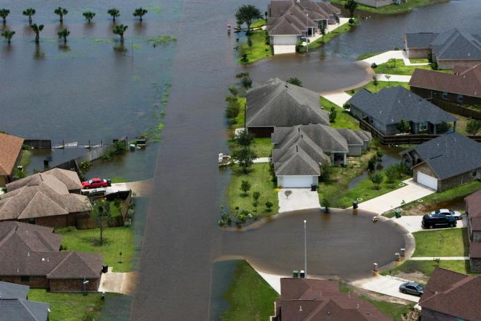 Flooded neighborhood in Texas