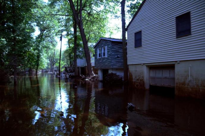 Flooded neighborhood, Wayne, NJ