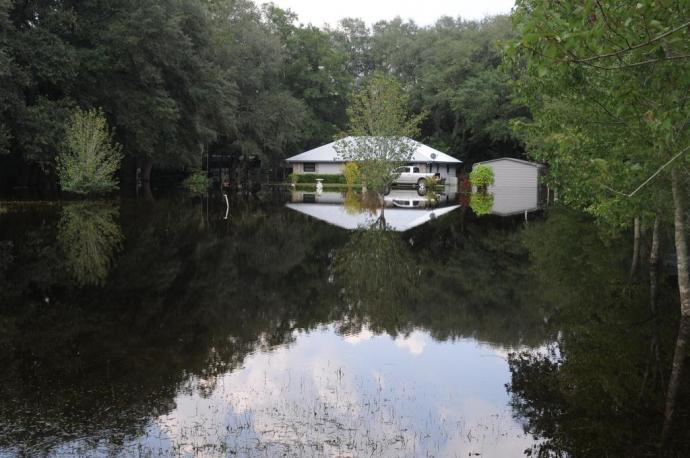 Flooded neighborhood after Tropical Storm Debby