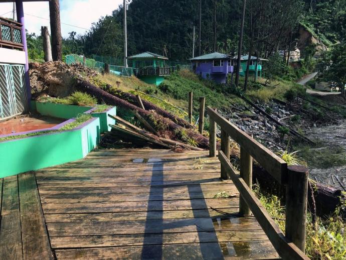 Damaged paths, Utuado, Puerto Rico