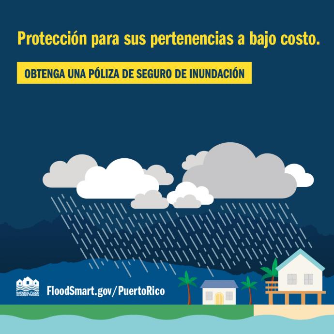 Image depicting clouds raining on a beach home