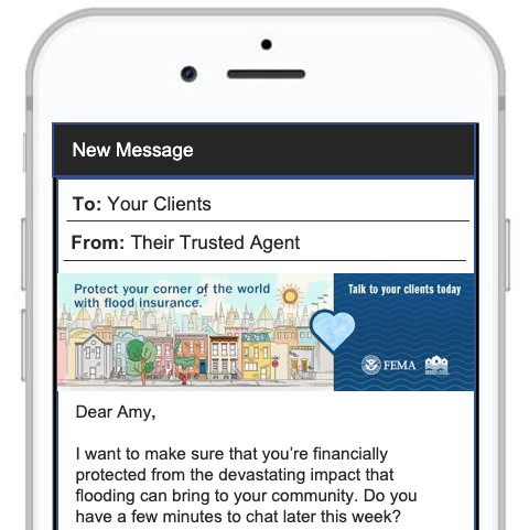 smartphone screenshot email with nyc image