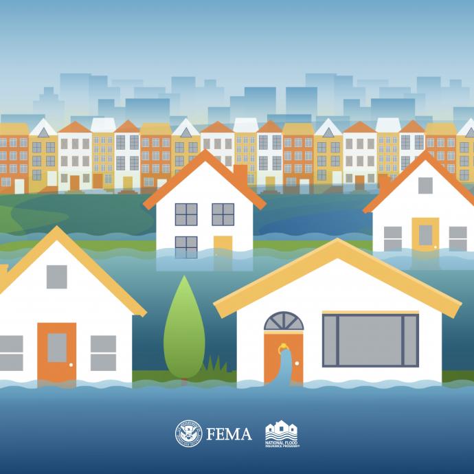 houses with water levels rising