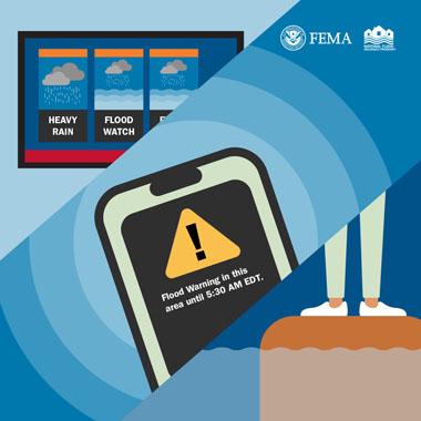 Flood warnings on multiple devices