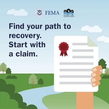 Person holding certified documents. Text: Find your path to recovery. Start with a claim.
