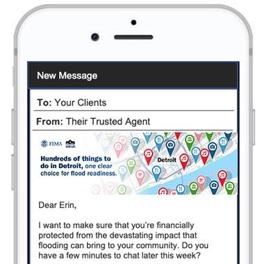 phone screenshot with email header image and email text in frame