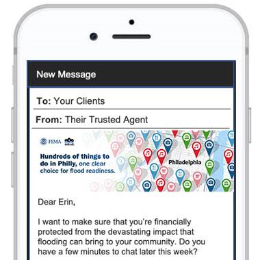 phone screenshot with email header image and email text in frame