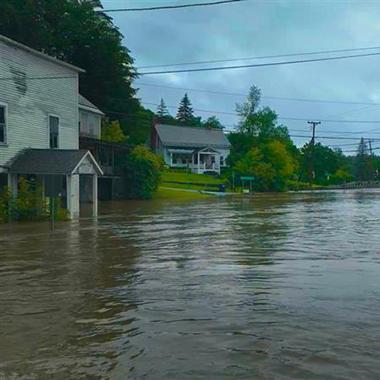 Flooded residential street