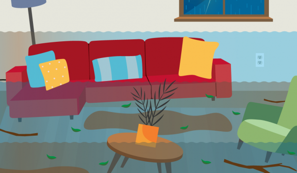 water rising in living room